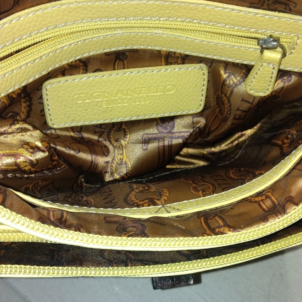 Tignanello Yellow Leather Crossbody Bag - Picture 4 of 8